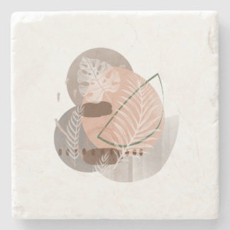 Posavasos De Piedra Decoración de Hogar Botánico Boho de Siglo Medio N