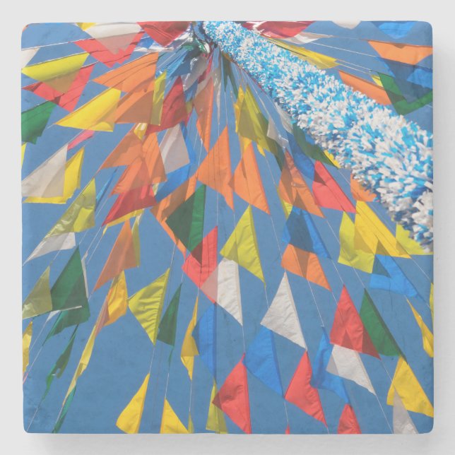 Posavasos De Piedra Decoración de la bandera triangular (Anverso)