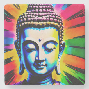 Posavasos De Piedra Decoración de neón de Buda