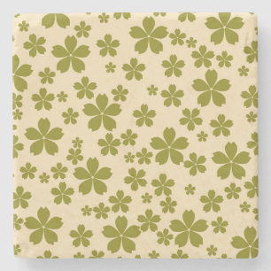 Posavasos De Piedra Decoración de primavera vibrante de flor salvaje v