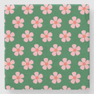 Posavasos De Piedra Decoración de primavera vibrante de flor salvaje v