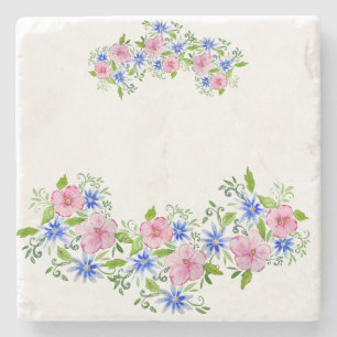 Posavasos De Piedra Decoración floral elegante