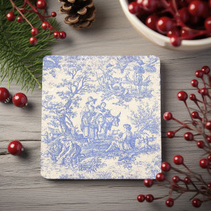 Posavasos De Piedra Decoración francesa vintage azul Toile de Jouy