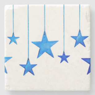 Posavasos De Piedra Decoraciones azules de Navidad
