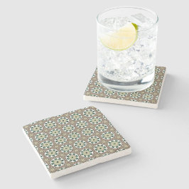 Posavasos De Piedra decorative symmetrical geometric pattern coaster