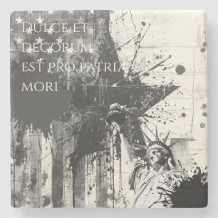 Posavasos De Piedra Decorum Est Pro Patria Mori Arte Patriótico de la