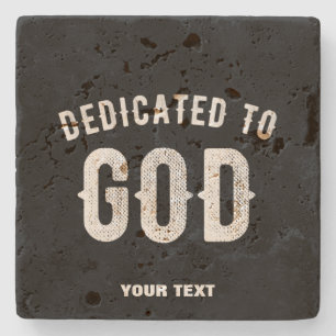 POSAVASOS DE PIEDRA DEDICADO A DIOS PERSONALIZABLE GUAY TEXTO BLANCO