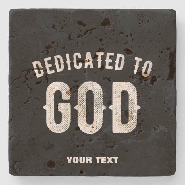 POSAVASOS DE PIEDRA DEDICADO A DIOS PERSONALIZABLE GUAY TEXTO BLANCO (Anverso)