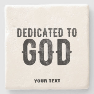 POSAVASOS DE PIEDRA DEDICADO A DIOS PERSONALIZABLE GUAY TEXTO NEGRO