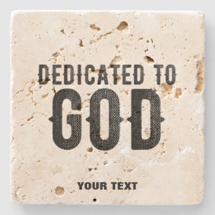 POSAVASOS DE PIEDRA DEDICADO A DIOS PERSONALIZABLE GUAY TEXTO NEGRO