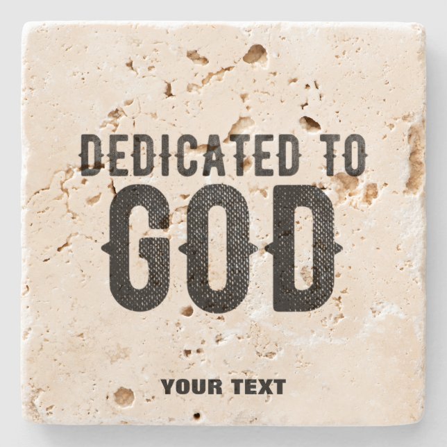 POSAVASOS DE PIEDRA DEDICADO A DIOS PERSONALIZABLE GUAY TEXTO NEGRO (Anverso)