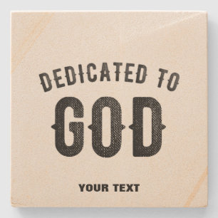 POSAVASOS DE PIEDRA DEDICADO A DIOS PERSONALIZABLE GUAY TEXTO NEGRO
