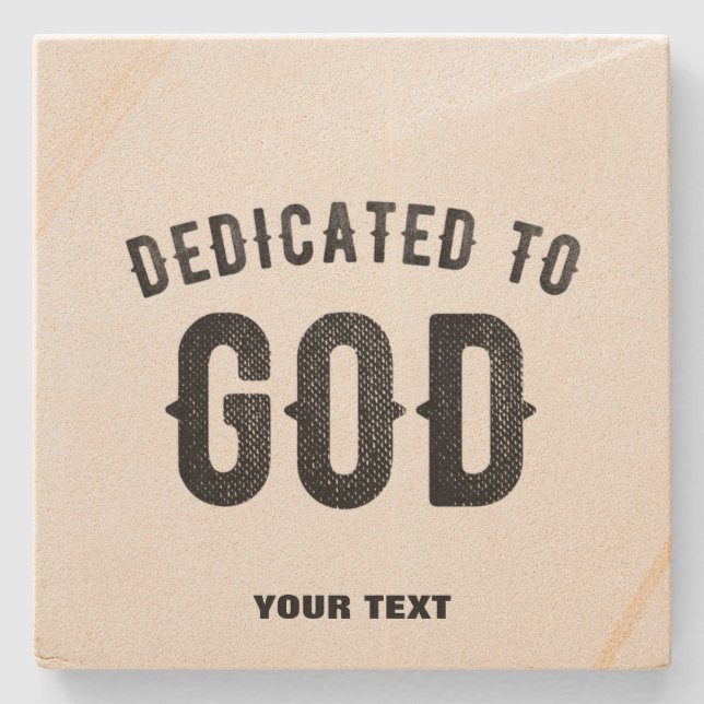 POSAVASOS DE PIEDRA DEDICADO A DIOS PERSONALIZABLE GUAY TEXTO NEGRO (Anverso)