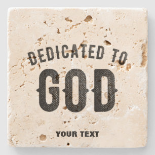 POSAVASOS DE PIEDRA DEDICADO A DIOS PERSONALIZABLE GUAY TEXTO NEGRO