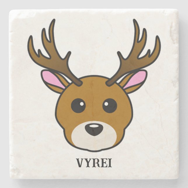 Posavasos De Piedra Deer de Personalizado lindo (Anverso)