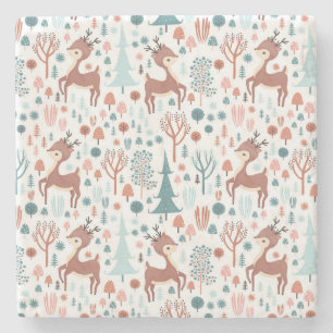 Posavasos De Piedra Deer lindo en Navidades singulares de patrones for