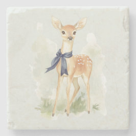Posavasos De Piedra Deer with Blue Bow