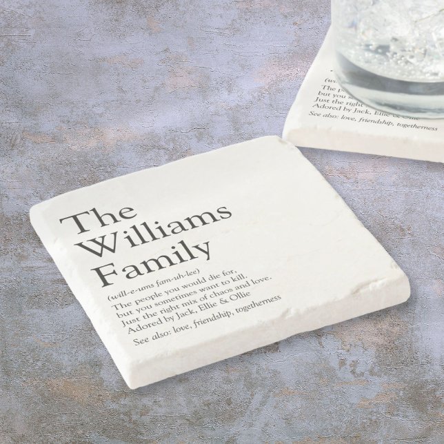 Posavasos De Piedra Definición de apellido personalizada (Family Name Definition Personalized Stone Coaster)