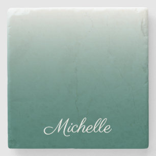 Posavasos De Piedra Degradado oscuro personalizado verde
