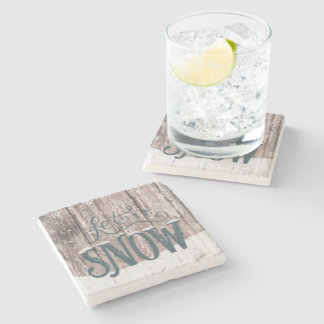 Posavasos De Piedra dejáis le nevar práctico de costa del invierno del