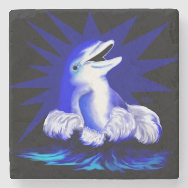 Posavasos De Piedra Delfín sonriente (Anverso)