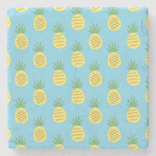 Posavasos De Piedra Delight de piña: Impresión de frutas tropicales