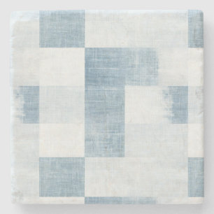 Posavasos De Piedra Denim blanco azul Jean Stripes Cumpleaños