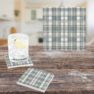 Posavasos De Piedra Denim Blue Sage Green White Plage