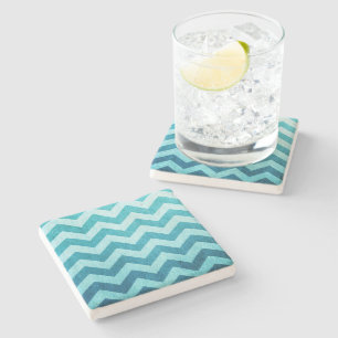 Posavasos De Piedra Denim Chevron por Shirley Taylor