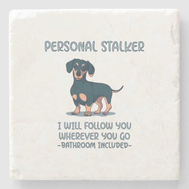 Posavasos De Piedra Depósito personal de Dachshund (Anverso)