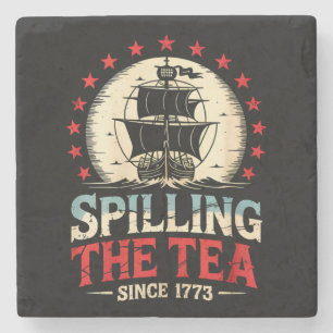 Posavasos De Piedra Derramando El Té Desde 1773 4 De Julio US Vintage