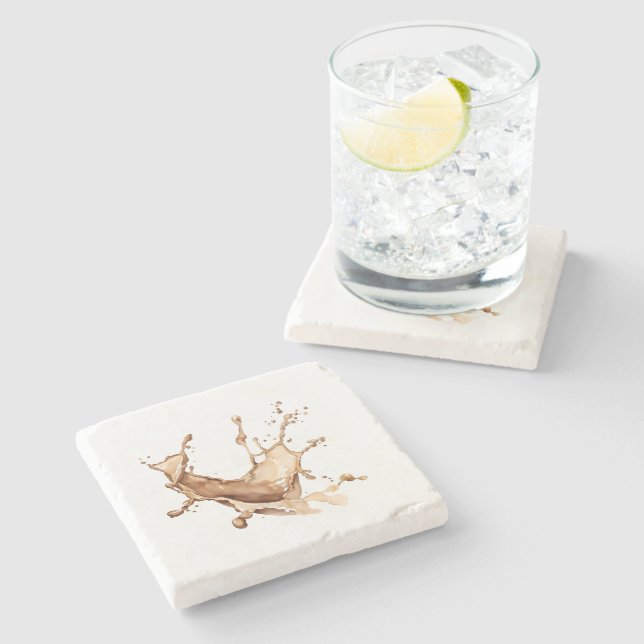 Posavasos De Piedra Derrame de Café (Lateral)