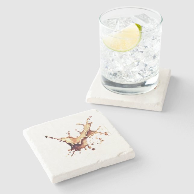Posavasos De Piedra Derrame de Café (Lateral)