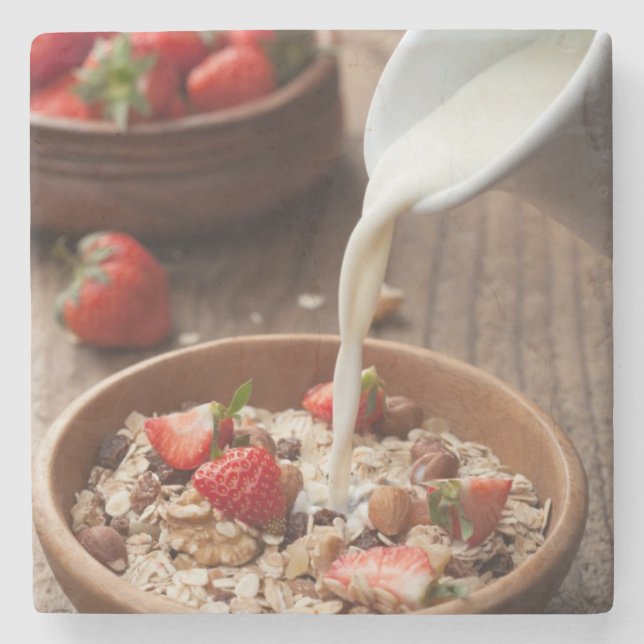 Posavasos De Piedra Desayuno sano (Anverso)