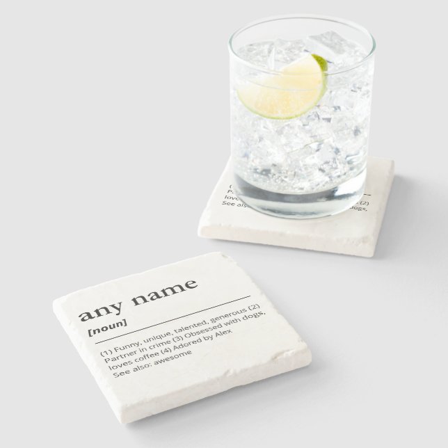 Posavasos De Piedra Descripción del nombre personalizado mejor regalo  (Lateral)