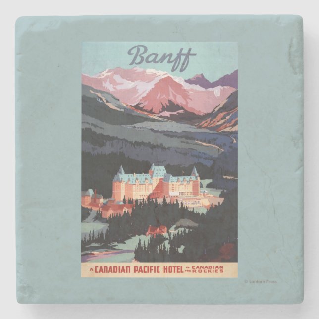Posavasos De Piedra Descripción del poster de Banff Springs Hotel (Anverso)
