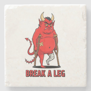 Posavasos De Piedra Desea Suerte Diablo