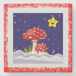 Posavasos De Piedra Deseos de Navidad, días nevando