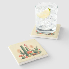 Posavasos De Piedra Desert Cacti Coaster