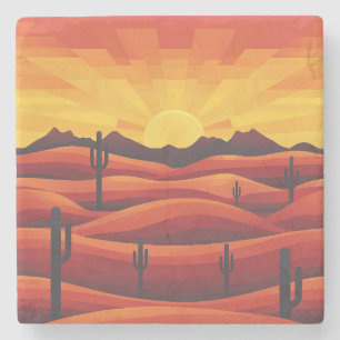 Posavasos De Piedra Desert Sunset Stone Coaster