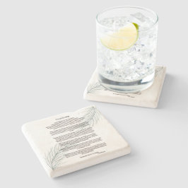 Posavasos De Piedra Desiderata Green Fern Leaf