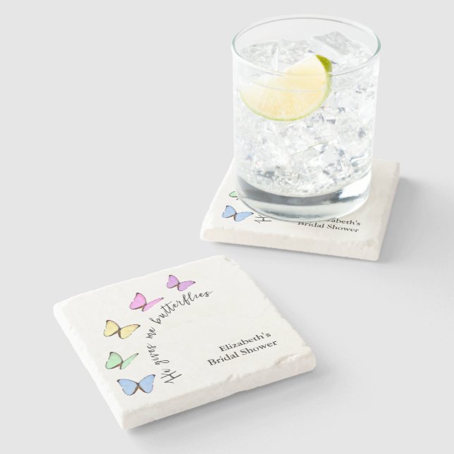 Posavasos De Piedra Despedida de Soltera Me Da Mariposas (Lateral)