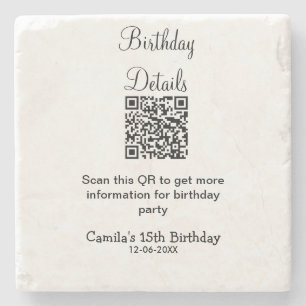 Posavasos De Piedra detalles de fiesta de cumpleaños modernos escaneo