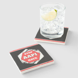 Posavasos De Piedra Detener el Odio AAPI Rectangular