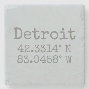 Posavasos De Piedra Detroit Latitude Longitud