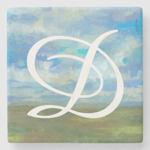 Posavasos De Piedra Día brillante II del monograma el  