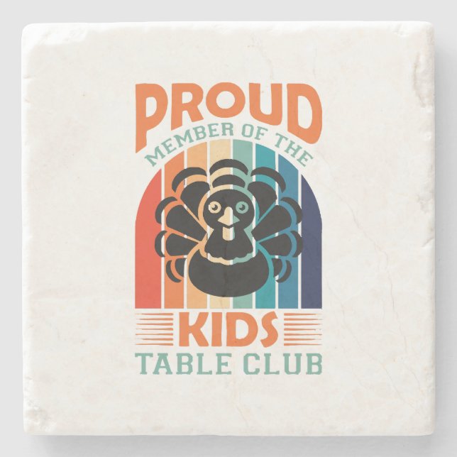 Posavasos De Piedra Día de Acción de Gracias (Anverso)