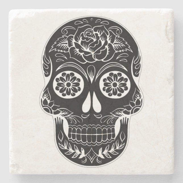 Posavasos De Piedra Día de la Calavera Muerta (Anverso)