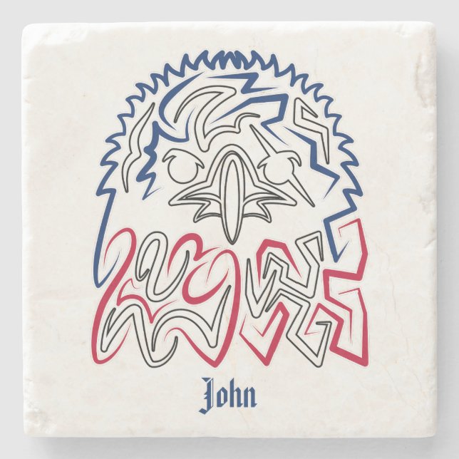 Posavasos De Piedra Día de la Independencia Águila Americana (Anverso)