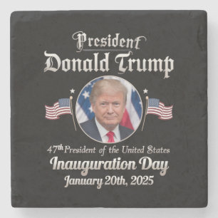 Posavasos De Piedra Día de la investidura de Trump 2025 47º presidente